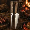 Set Cuchillo Parrillero y Pincho con Funda de Cuero Kangkawe