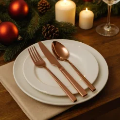 Set de cubiertos 24 piezas Goldrose Metal Lugano