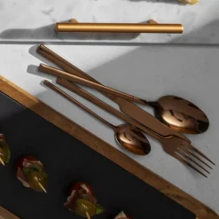 Set de cubiertos 24 piezas Goldrose Metal Lugano