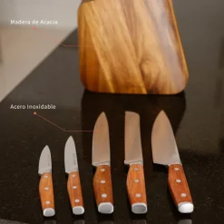 Set de cuchillos acero inoxidable Holz 5 piezas y Taco Simplit