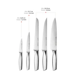 Set de 5 Cuchillos Stahl Acero Inoxidable y Taco Simplit