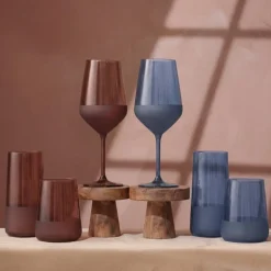 Set de 4 Vasos Bajos 420ml Azul Rakle