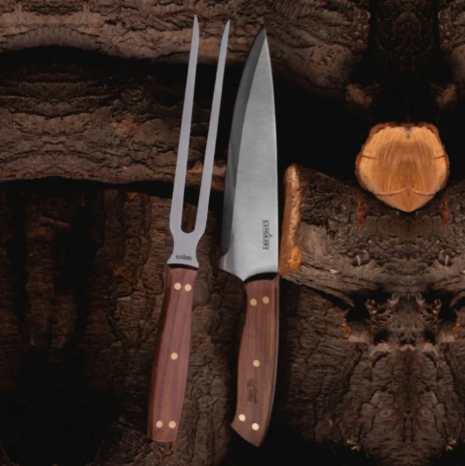 Set 2 Pc Tenedor Cuchillo Parrillero Kangkawe