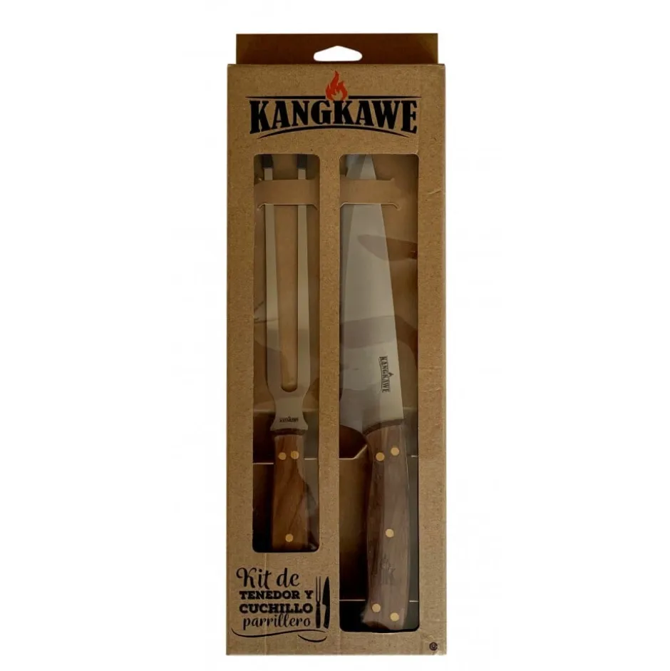 Set 2 Pc Tenedor Cuchillo Parrillero Kangkawe