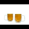 Set 2 Pzs Tazas Doble Pared 400ml Borosilicato Ambar Palermo Lugano