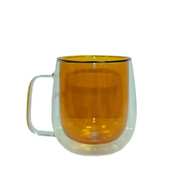 Set 2 Pzs Tazas Doble Pared 400ml Borosilicato Ambar Palermo Lugano