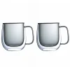 Set 2 Tazas Doble Pared 400ml Borosilicato Negro Turín Lugano