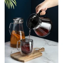 Set 2 Tazas Doble Pared 400ml Borosilicato Negro Turín Lugano
