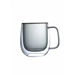 Set 2 Tazas Doble Pared 400ml Borosilicato Negro Turín Lugano