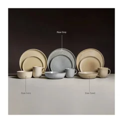Set Vajilla 16 piezas Raw Grey Lugano