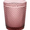 Set 4 Vasos Bajo 240ml Morado Mini Diamante Lugano