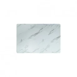 Tabla Rectangular 31x22cm White Marble Contour