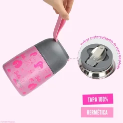 Termo Comida Barbie & Friends + Cuchara 450ml Acero Inox UMA