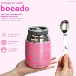 Termo Comida Barbie & Friends + Cuchara 450ml Acero Inox UMA