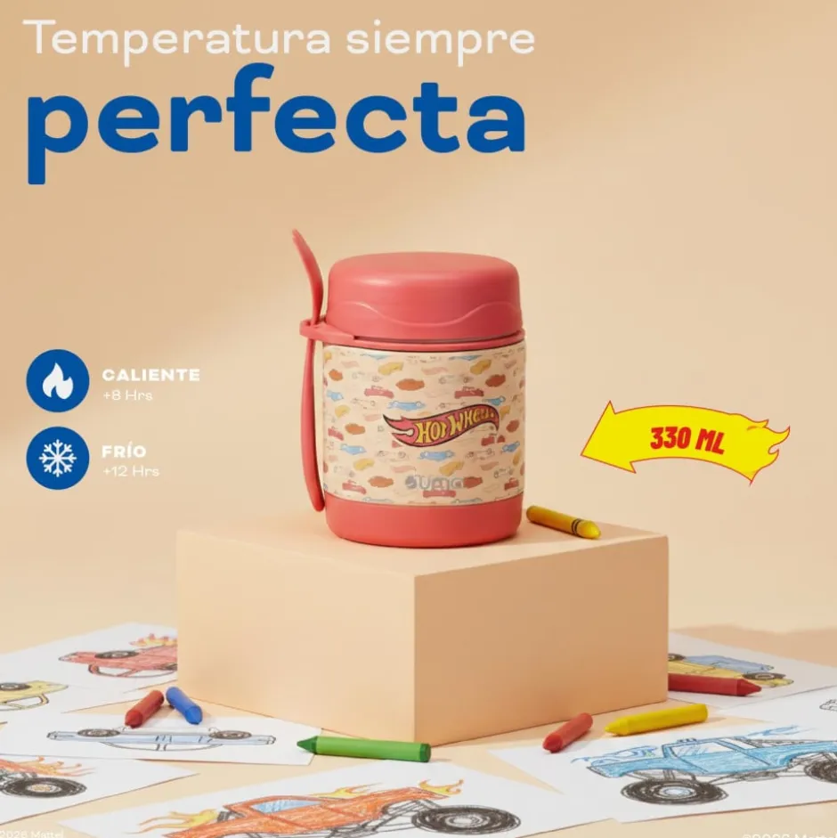 Termo Comida Hot Wheels Class + Cuchara 330ml Acero Inox UMA