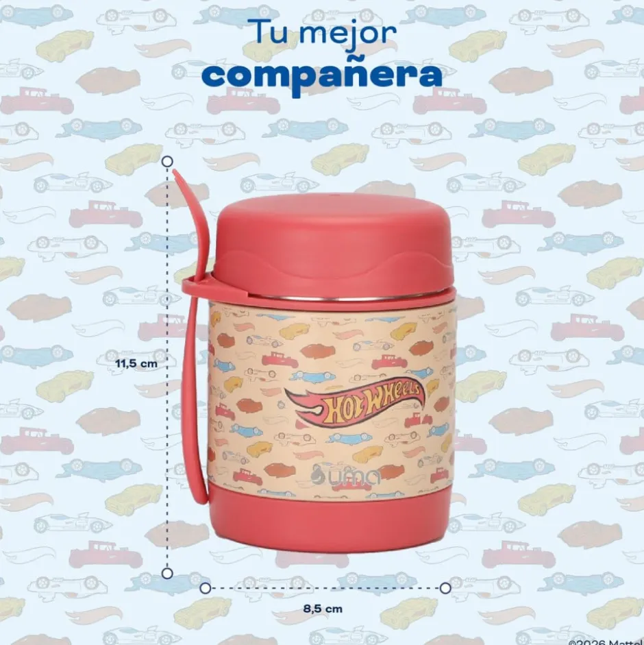 Termo Comida Hot Wheels Class + Cuchara 330ml Acero Inox UMA